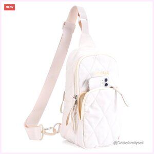 Quilted Puffer Crossbody Bag, Lightweight Sling Backpack for Travel Hiking